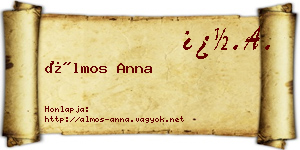 Álmos Anna névjegykártya